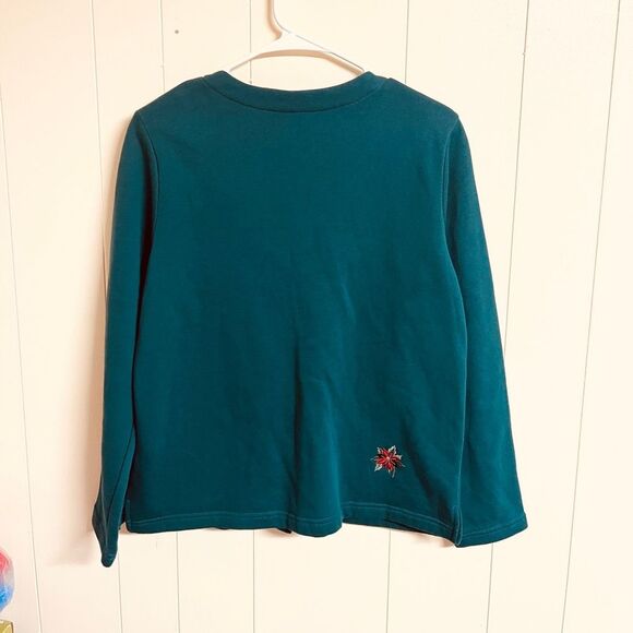 Breckenridge Christmas Snap Front Fleece Cardigan Sweater Size Smalll - Picture 3 of 11